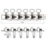 MH 12107 NI – Set meccaniche L1+R1 per chitarra 12 corde – Nickel