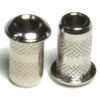 JLP CR – Set 6 boccole passacorde per ponte da chitarra elettrica – Montaggio al Top – Cromate